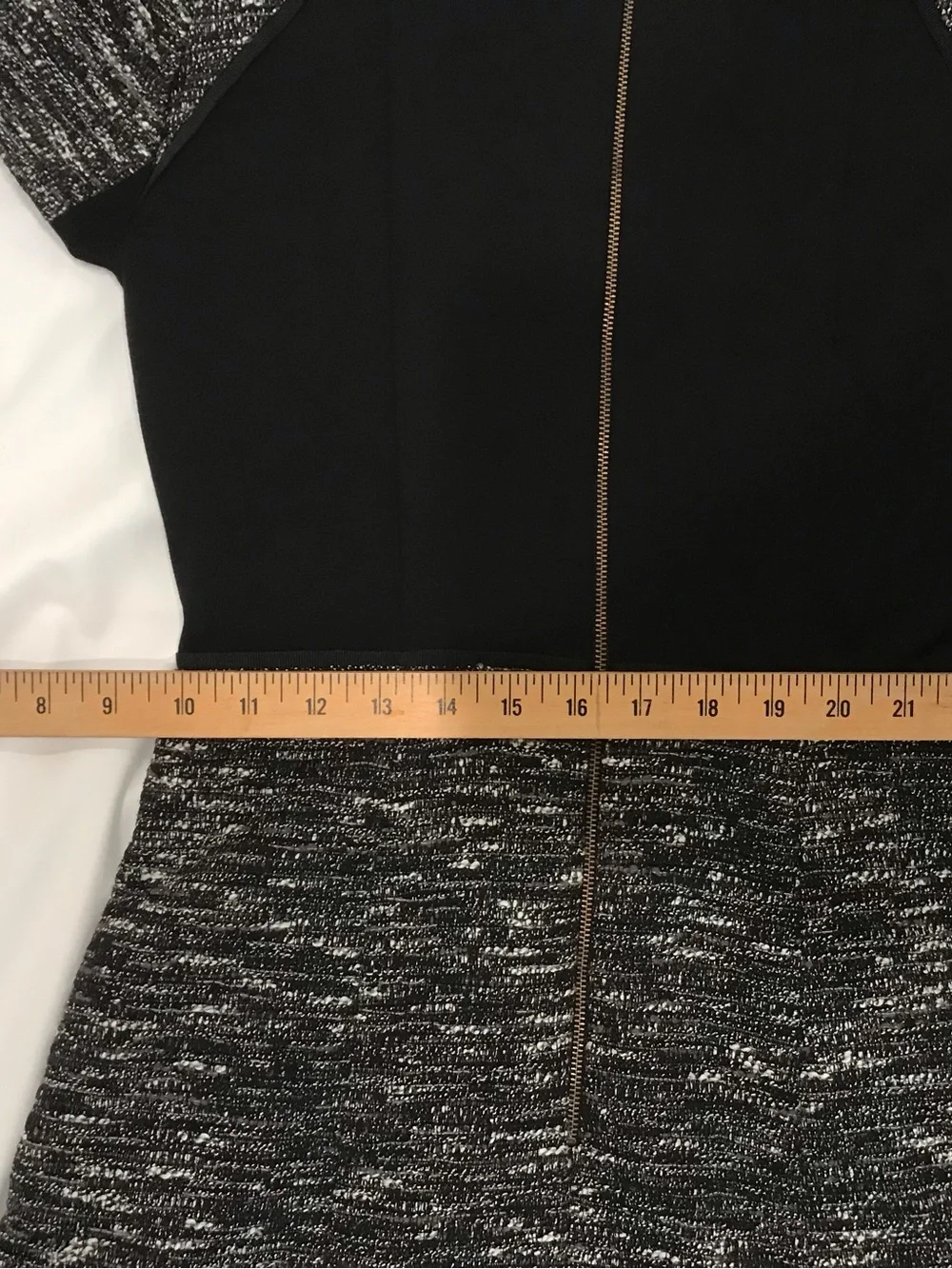 Ladies Black & Gray Textured Fit-and-Flare Dress